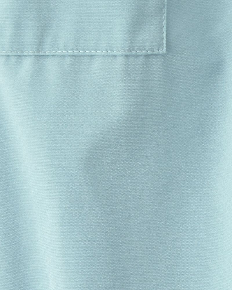 Toddler Girl Bow-Cuff Poplin Joggers - Blue, image 6 of 7 slides