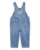 Bébé Salopette en denim tricoté à motifs de cœurs - Bleu, image 2 sur 5 diapositives