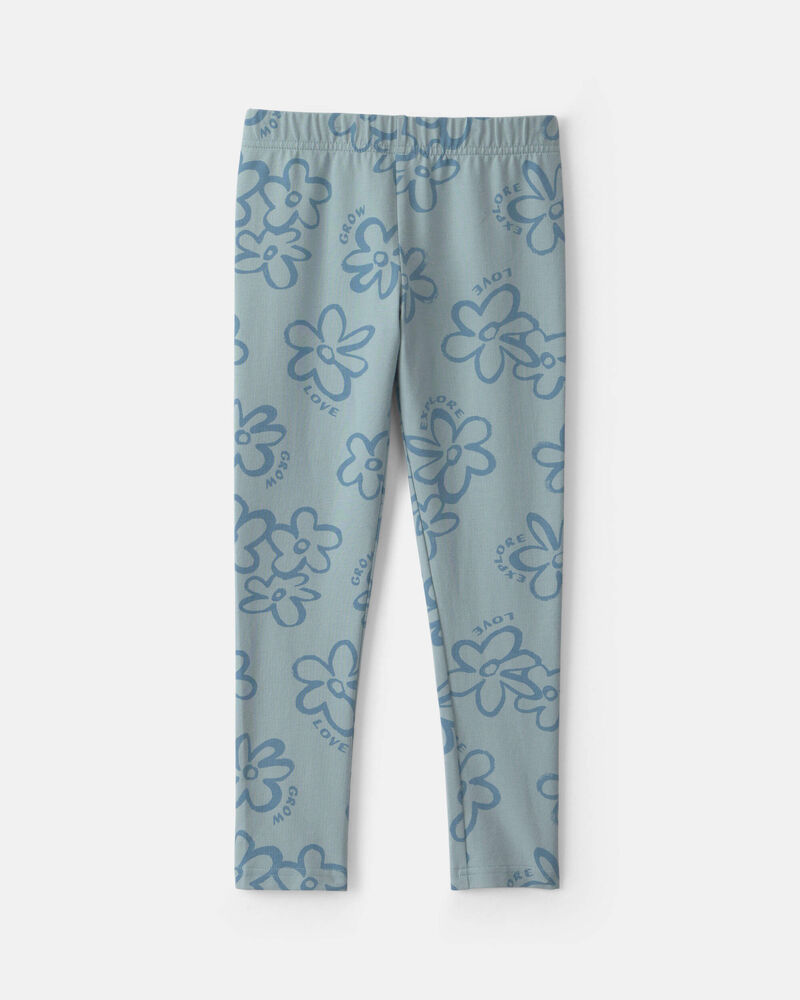 Filles - Legging extensible &agrave; motif floral - Bleu, image 2 sur 3 diapositives