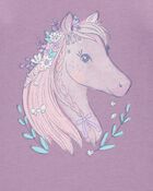 Toddler Horse-Print Long-Sleeve Shirt - Purple, image 2 of 3 slides