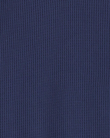 Baby Boy Thermal Long-Sleeve Hooded Bodysuit - Navy Blue, 