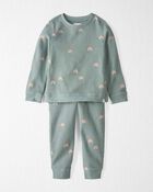 Toddler Organic Cotton Waffle Knit Set in Magical Rainbow Print, image 1 of 6 slides