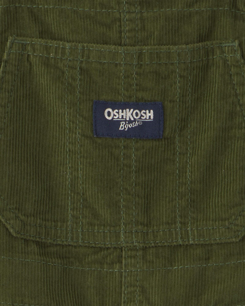 Toddler Corduroy Overalls - Olive Green, image 3 of 4 slides