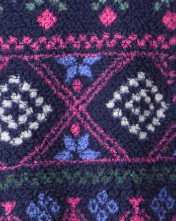 Girls Fair Isle Sherpa Quarter-Zip Pullover, 