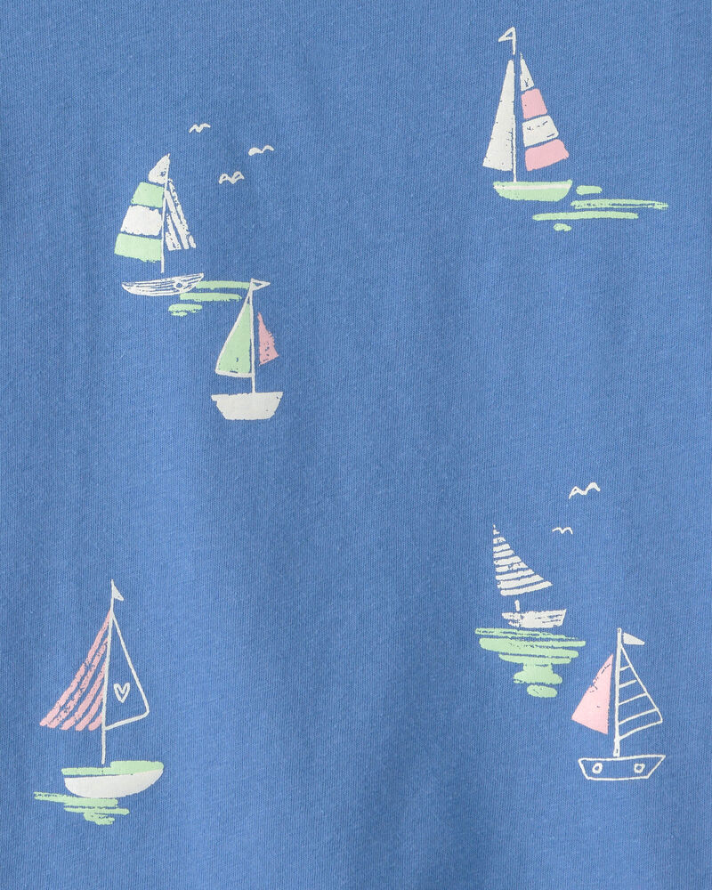 Toddler Girl Sailboat Graphic Tee - Blue, image 2 of 3 slides