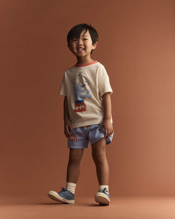 Toddler City Park&trade; Short in Big Top Print - Blue, 