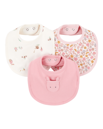 Bébé Emballage de 3 bavoirs à fleurs, 