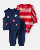 Baby 3-Piece Game Day Little Vest Set, image 1 of 5 slides