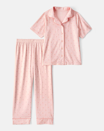 Kid 2-Piece Polka Dot Coat-Style Pyjamas, 