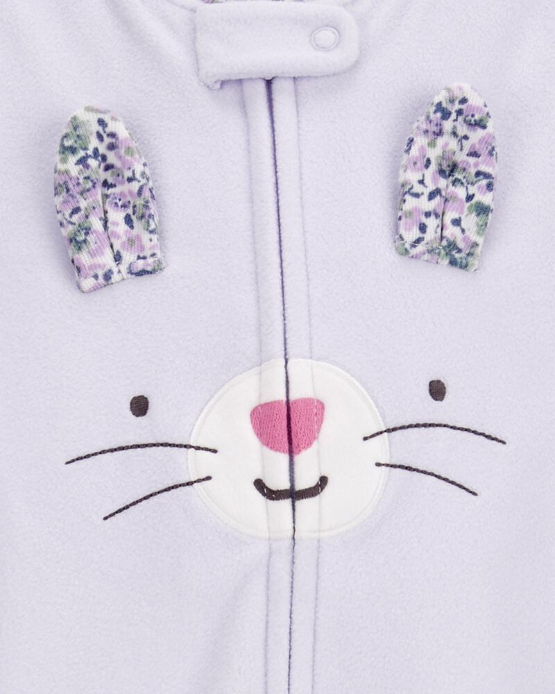 Toddler 1-Piece Bunny Fleece Footie Pyjamas, image 2 of 4 slides