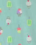Filles - Pyjama 4 pi&egrave;ces en 100&nbsp;% coton &agrave; friandises glac&eacute;es &laquo;Sweet Squad&raquo; - Bleu/Vert, image 3 sur 3 diapositives