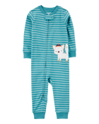 Toddler Boy 1-Piece Wolf Striped 100% Snug Fit Cotton Footless Pyjamas, image 1 of 4 slides