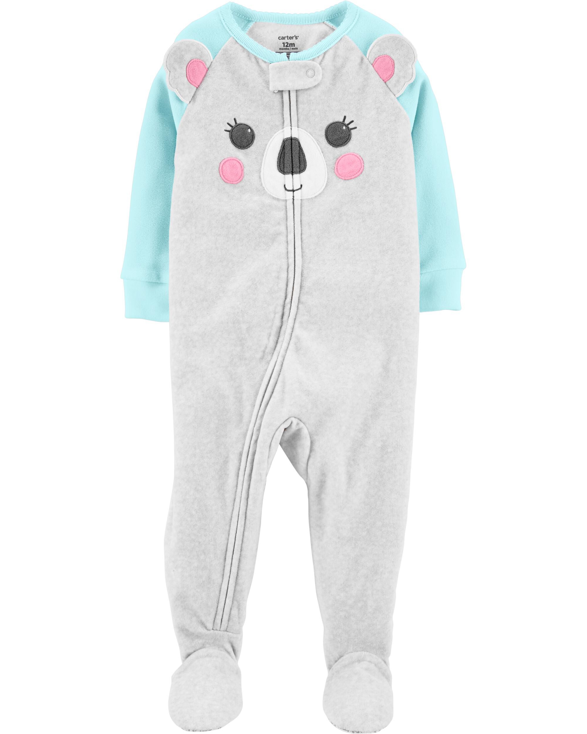 carters one piece fleece pajamas