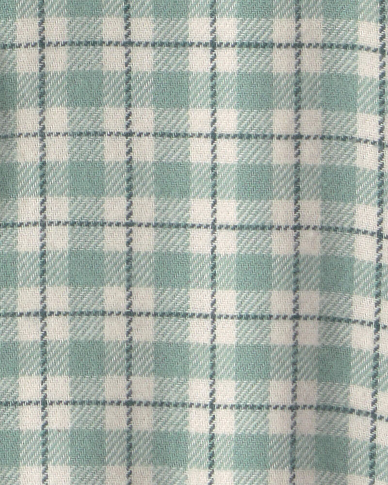 Baby Boy 2-Piece Plaid Flannel Long-Sleeve Top & Pant Set - Green/Indigo, image 4 of 6 slides