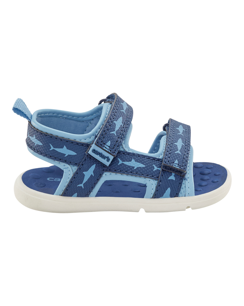 Every Step® First Walker Shark Sandals - Blue, image 2 of 7 slides