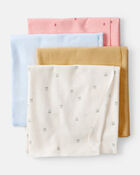 Baby 4-Pack Fruit Print Receiving Blankets, image 1 of 5 slides