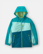 Girls Midweight Fleece Lined Ocean Jacket- Aqua/Blue, image 1 of 3 slides