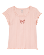 Kid Butterfly Pointelle Baby Tee, image 1 of 3 slides