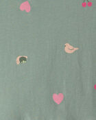 Baby Girl All Over Print Long Sleeve Top - Green, image 2 of 3 slides