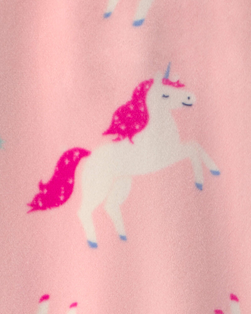 B&eacute;b&eacute; fille - Pyjama ajust&eacute; 1 pi&egrave;ce en DreamPlush avec fermeture &agrave; glissi&egrave;re double sens &agrave; motif licorne - Rose, image 3 sur 4 diapositives