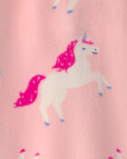 B&eacute;b&eacute; fille - Pyjama ajust&eacute; 1 pi&egrave;ce en DreamPlush avec fermeture &agrave; glissi&egrave;re double sens &agrave; motif licorne - Rose, image 3 sur 4 diapositives