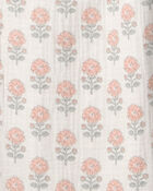 Girls Organic Cotton Gauze Jumpsuit in Rosebud Petal Print, image 3 of 4 slides