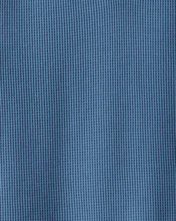 Gar&ccedil;ons - T-shirt Henley &agrave; manches longues thermique Stripe - Bleu, 