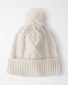 Toddler Organic Cotton Cable Knit Winter Hat, image 1 of 3 slides