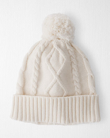 Toddler Organic Cotton Cable Knit Winter Hat, 