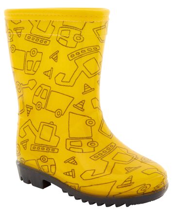 Toddler Construction Print Rain Boots, 