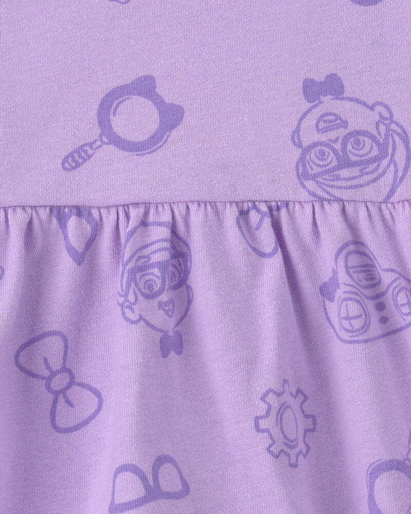 Baby Girl Blippi Short-Sleeve Dress &ndash; Lavender, image 3 of 4 slides