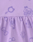 Baby Girl Blippi Short-Sleeve Dress &ndash; Lavender, image 3 of 4 slides