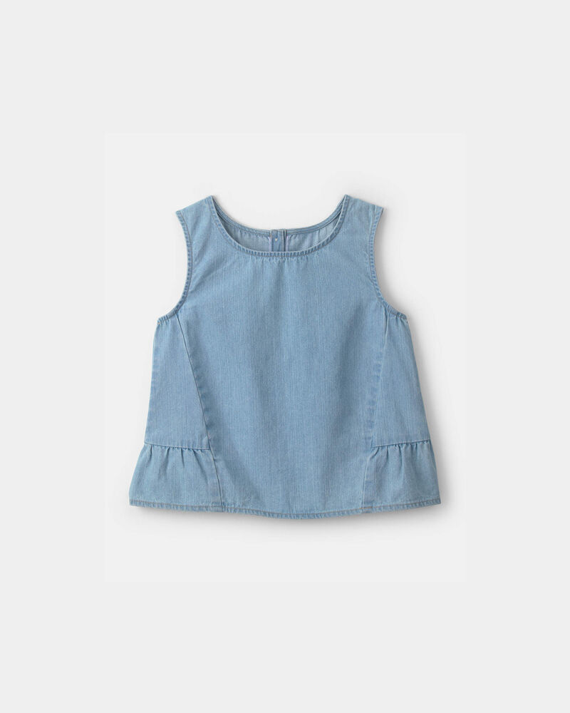 Filles - D&eacute;bardeur en chambray denim - D&eacute;lav&eacute; clair, image 1 sur 2 diapositives