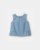 Filles - D&eacute;bardeur en chambray denim - D&eacute;lav&eacute; clair, image 1 sur 2 diapositives