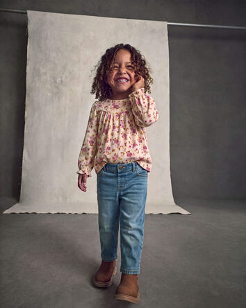 Toddler Girl Denim Barrel Jeans - Medium Wash, 