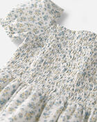Girls Smocked Dress Made with Organic Cotton in Spring Bloom Print, image 3 of 5 slides