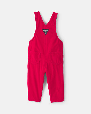 Baby Girl Corduroy Overalls - Red, 