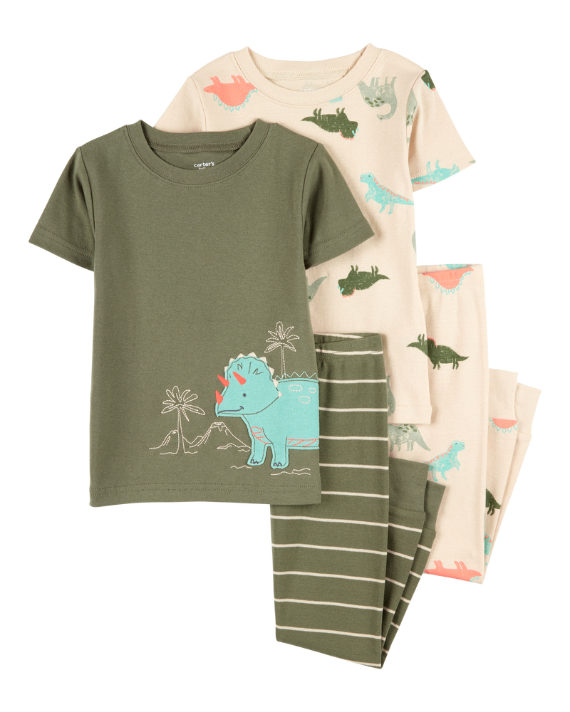 Bébé Pyjama 4 pièces en coton à motif de dinosaure, image 1 sur 4 diapositives