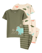 Bébé Pyjama 4 pièces en coton à motif de dinosaure, image 1 sur 4 diapositives