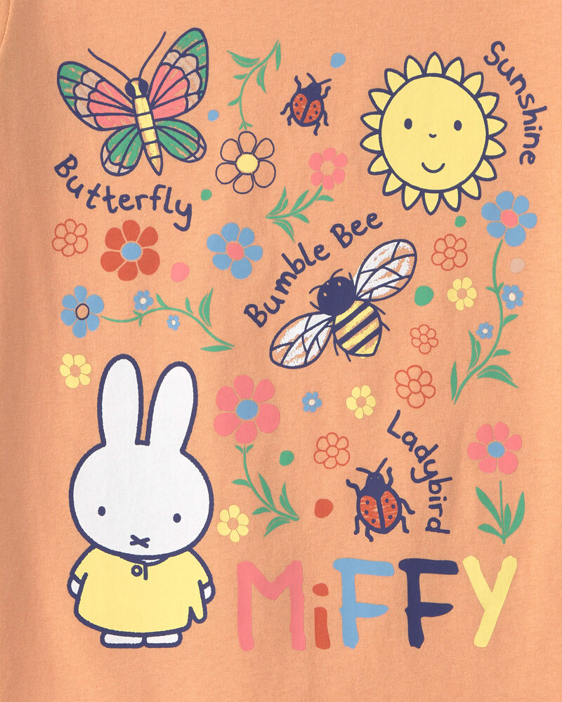 Girls 'MiFFY' Butterfly Floral Graphic Tee - Orange, image 2 of 3 slides