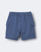 Toddler Boy French Terry Cargo Shorts - Slate Blue, image 5 of 6 slides