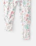 Baby Girl Butterfly Garden PurelySoft 2-Way Zip 1-Piece Pajama, image 2 of 7 slides