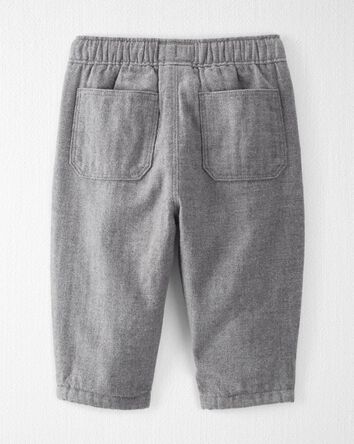 Pantalon de coupe décontractée à jambe fuselée en coton biologique à chevrons, 