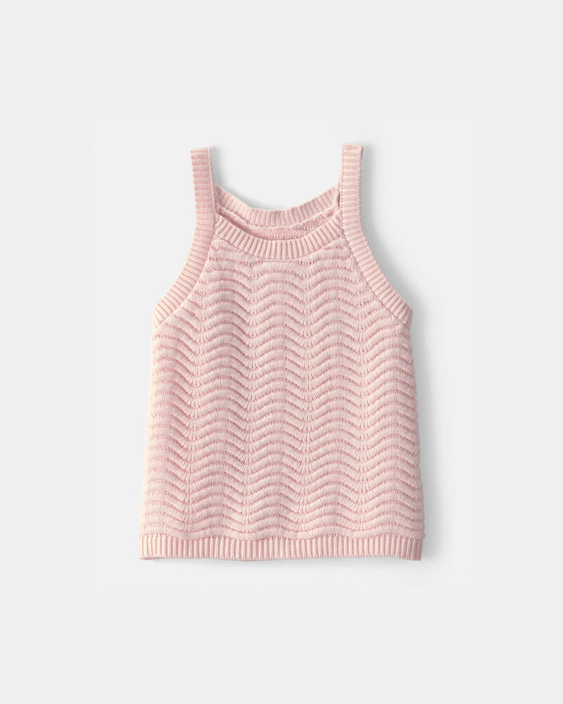 Toddler Girl Sweater Knit Tank Top - Pink, image 1 of 3 slides