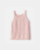 Toddler Girl Sweater Knit Tank Top - Pink, image 1 of 3 slides