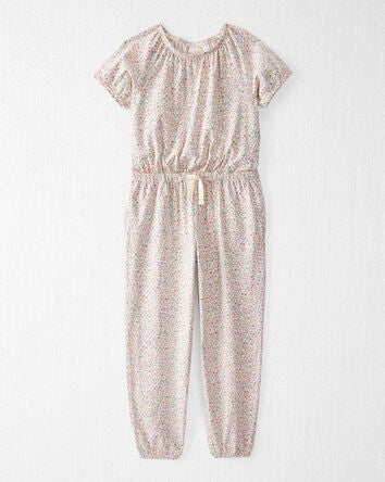 Kid Organic Cotton Floral-Print Jumpsuit, 