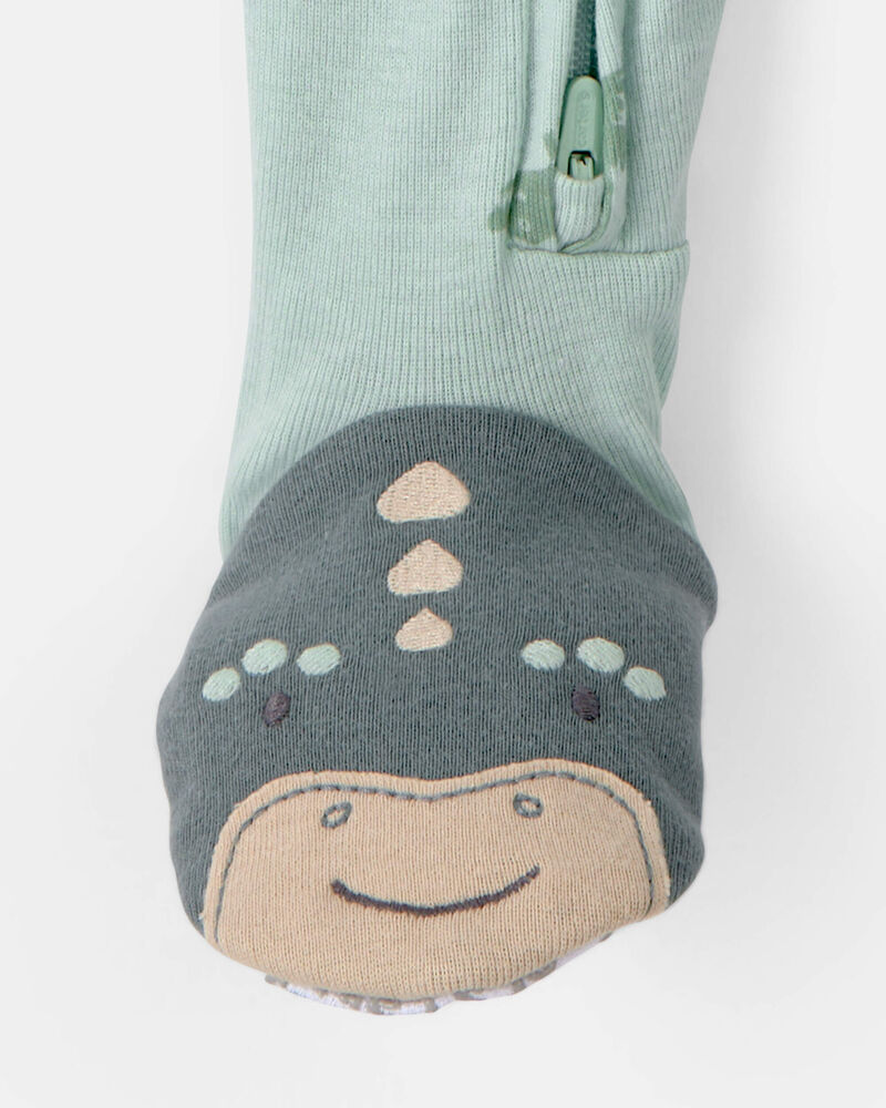 Tout-petit - Pyjama 1 pi&egrave;ce ajust&eacute; en 100 % coton, dinosaure - Vert, image 3 sur 3 diapositives