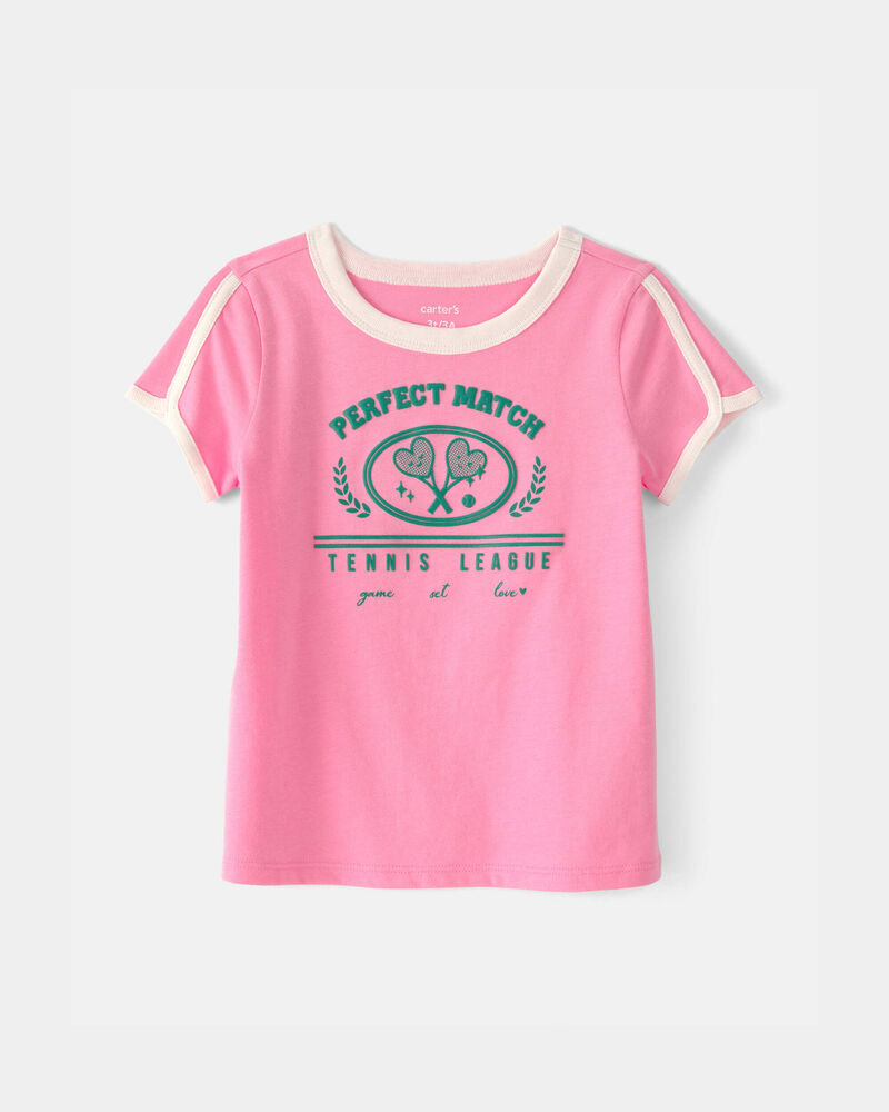 Toddler Girl 'Perfect Match' Top - Pink, image 1 of 4 slides