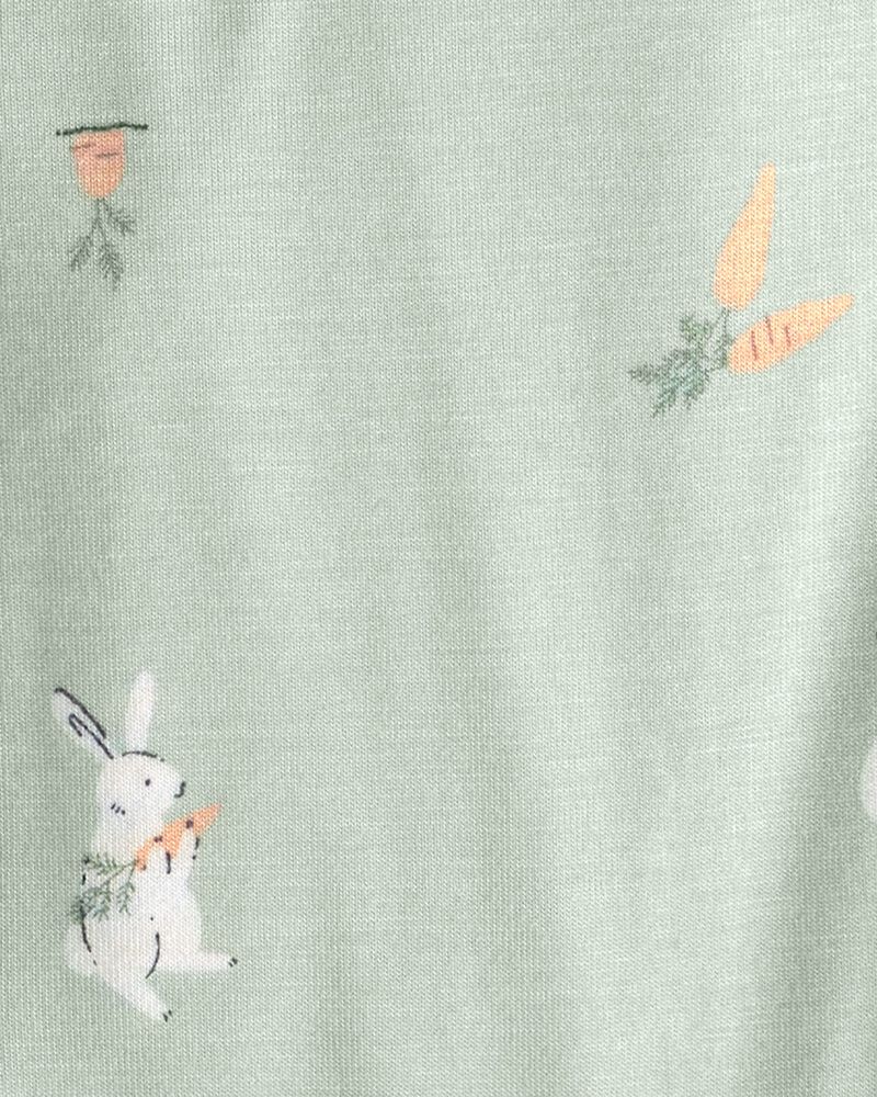 Baby Bunny 2-Way Zip PurelySoft Sleeper - Green, image 4 of 8 slides