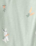 Baby Bunny 2-Way Zip PurelySoft Sleeper - Green, image 4 of 8 slides